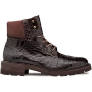 Mezlan Brown Rugged Crocodile Lace Boot - 12