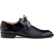 Mezlan Capello Hi-Shine Calf Derby   Handmade Men s Dress Shoes in Premium Calfskin with Memory Foam Insole   Made in Spain - Blue