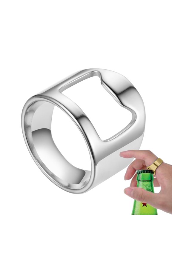 Bartender Ring Bottle Opener Creative Versatile Finger Party Ring Portable Titanium Steel Bartender Ring Finger Bottle Opener Versatile Finger Party Ring for Bartenders pleasant