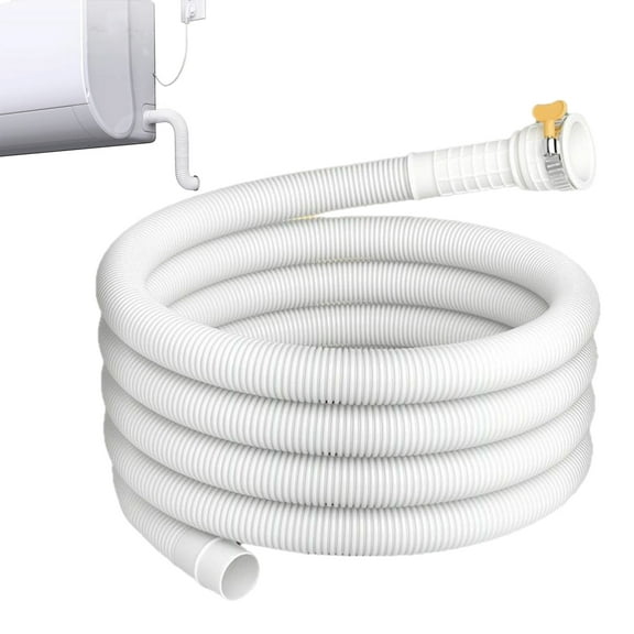 MezoJaoie Drain Hose for Portable Air Conditioner 9.84ft AC Unit Drain Hose Fit Hole Diameter 0.98in Flexible with Rubber Joint Clamp Exhaust Tube for Dryer Car Cooler Bucket Sink Duct Vent brightly