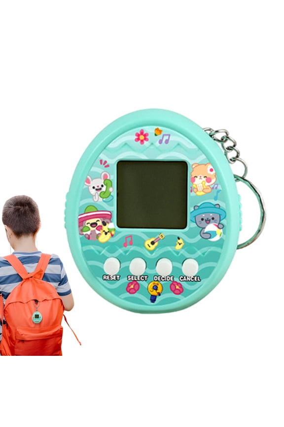 Electronic Key Chain Funny Electronic Digital Pets Keychain Digital Pet Game Machine Portable 90s Nostalgic Toys Digital Game Keychain for Children Adults