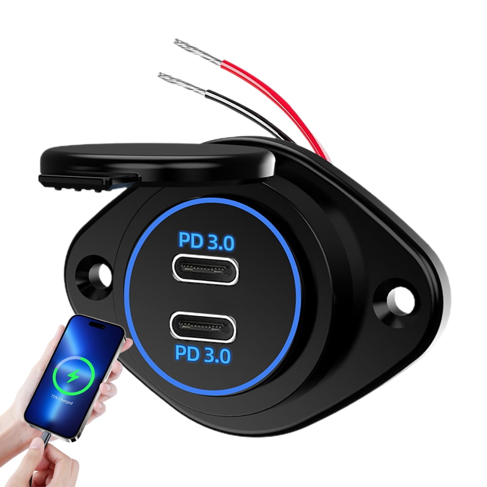 MezoJaoie Fast Charging Car Socket 12V/24V Charger Fast Charging USB ...