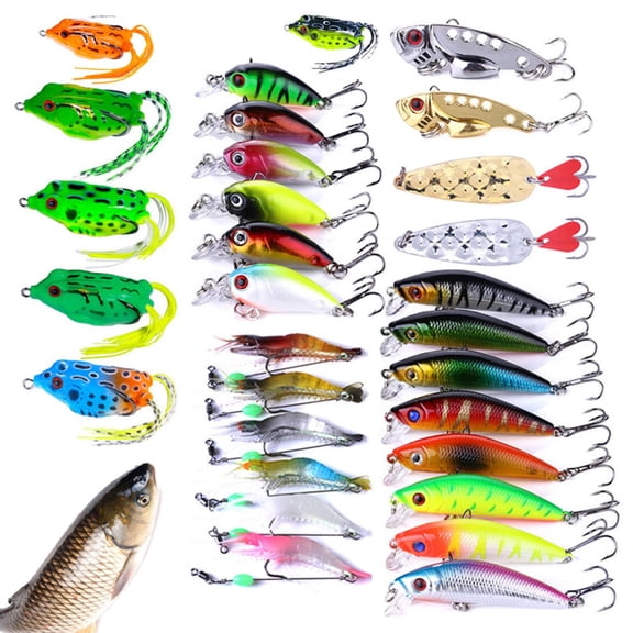 MezoJaoie Fishing Lures Set Freshwater Fishing Lures Accessories Fishing Tools Sequin Fishing Baits with Hooks for Saltwater Freshwater Trout Bass Salmon