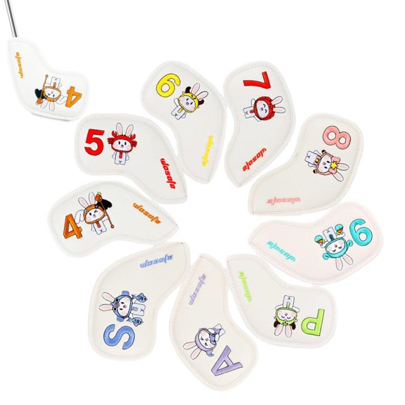 MezoJaoie Head Covers for Golf Clubs 9 Pieces Constellation Style Easter Rabbit Pattern Fairway Club Head Cover for Men Women Girlfriend Mother Father Grandfather Golf Lovers Outdoor Golfing