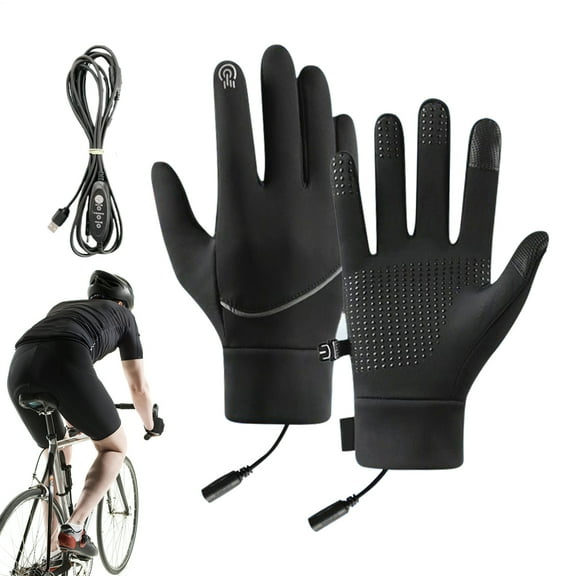 MezoJaoie Heated Gloves Waterproof USB Powered Heated Winter Gloves Mitts with Adjustable Temperature for Running Hunting Outdoor Fishing Working Driving Elderly Gardeners Skiing Hiking biological