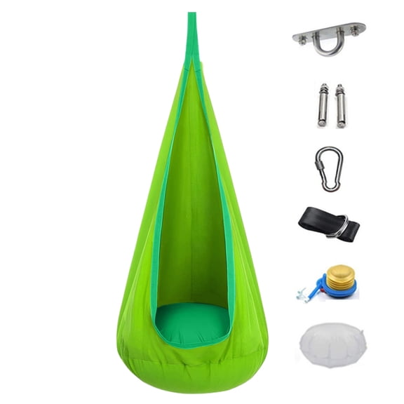 MezoJaoie Kids Hammock Chair Creative Child Hammock Indoor Courtyard Rest Tool With Inflatable Cushion Play Tent House For Indoor And Outdoor Use