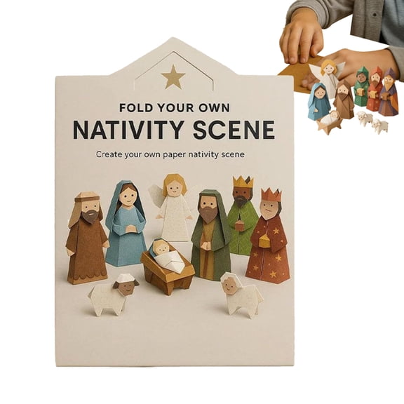 MezoJaoie Nativity Paper Craft Kit Handmade Christmas Decorations Beginners Nativity Scene Craft Adults Family Party Holiday Birthday Home Office School Desktop