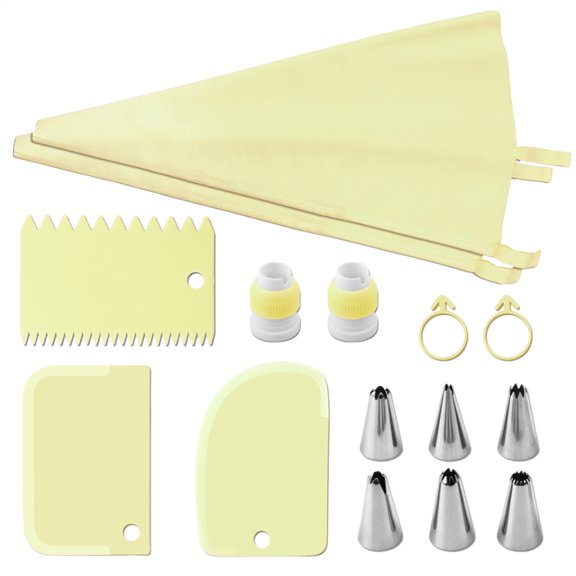 MezoJaoie Piping Bags and Tips Set Safe Reusable Piping Bags 15pcs Cake Decorating Frosting Piping Kit for Culinary Creations