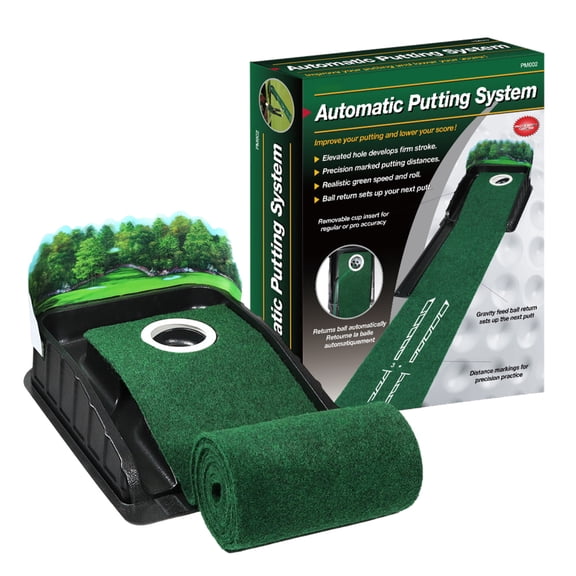 MezoJaoie Putting Green Indoor Indoor Outdoor Training Aid Indoor Putting Mat With Automatic Ball Return Track For Golf Enthusiasts Mini Games Golf Lovers Practicing