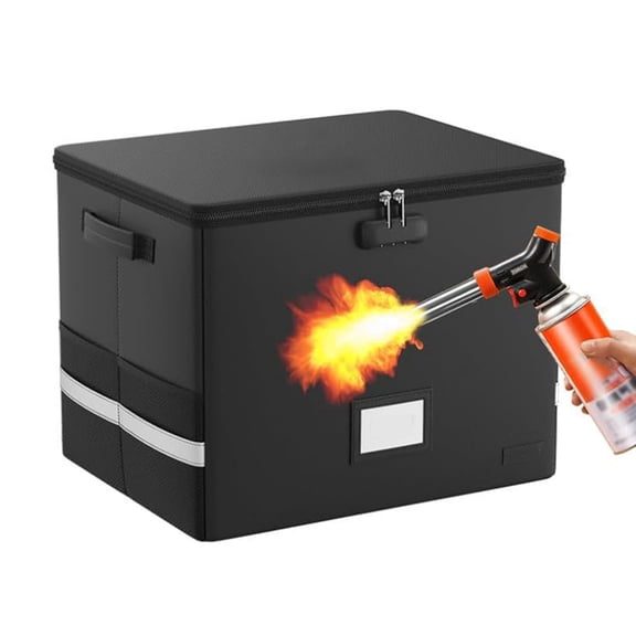 MezoJaoie Record Case Storage Crate with Lid and Handles for Valuable Album Collection Fireproof Foldable File Holder Organizer Carrying Case for Media Devices Turntable Accessories classical