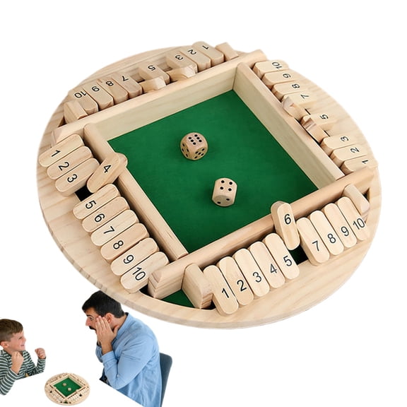 MezoJaoie Shut the Box Board Game Funny Dices Game Wooden Amusing Addition Game Close the Box Board Games for Birthday Parties Pub Family Gatherings