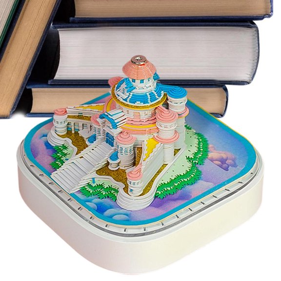 MezoJaoie Time Piece Calendar 2026 3D Fairy Tale Castle Home Decor Paper Memo Pad Desktop Decorations for Christmas Holiday Living Room Study Room Office Parents Friends Kids Colleagues