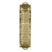 Mezuzah with Scroll for Door, Dienrx Metal Mezuzah Cases with Double Sided Tape, Waterproof Cover with English and Hebrew Blessing Scripture for Jewish House Warming Gift, 1*Plaque