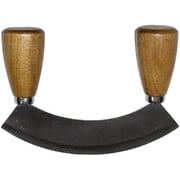 Mezzaluna Chopper Rocking Knife with Sharp Blades,ULU Knife As a Veggie Rocker Pizza Cutter Kale Herbs Chopper Cheese Slicer