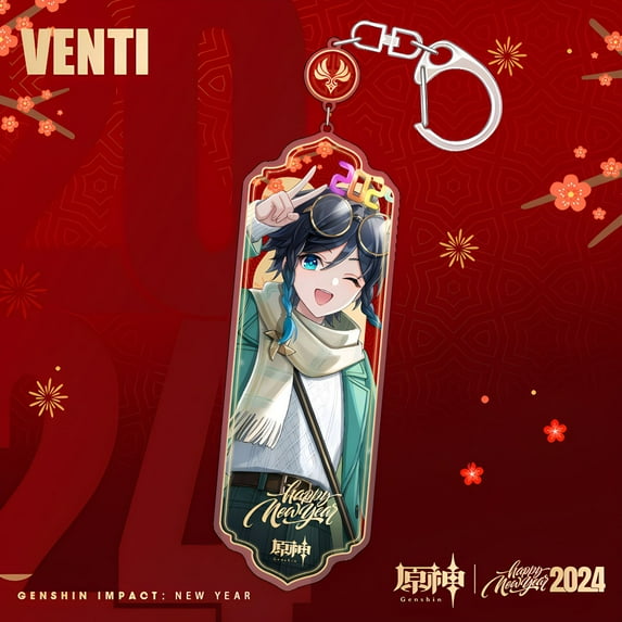 Mezzanine Genshin Impact Wendy Sugar, Mona, Acrylic Keychain Anime Pendant