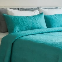 Mezzati Bedspread Coverlet Set Blue-Ocean Teal - Brushed Microfiber Bedding 2-Piece Quilt Set (Twin/Twin XL, Blue Ocean Teal)