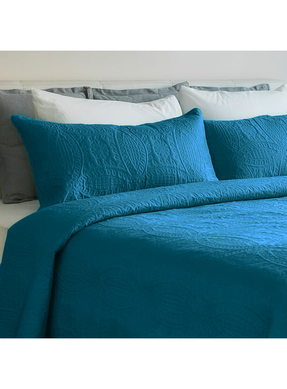 Mezzati Bedspread Coverlet Set Stunning Blue – Bedding Cover – Brushed Microfiber Bedding 2-Piece Quilt Set (Twin/Twin XL, Stunning Blue)