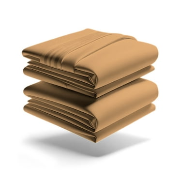 Mezzati Brushed Microfiber Bed Sheet Set - Ultra Soft and Lightweight for Ultimate Sleep Comfort, Wrinkle Free and Color Fade Resistant, 3pc Twin XL Mocha