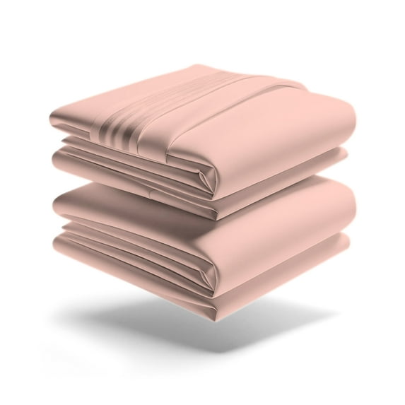 Mezzati Brushed Microfiber Bed Sheet Set - Ultra Soft and Lightweight for Ultimate Sleep Comfort, Wrinkle Free and Color Fade Resistant, 4pc Full Peach