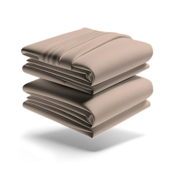 Mezzati Brushed Microfiber Bed Sheet Set - Ultra Soft and Lightweight for Ultimate Sleep Comfort, Wrinkle Free and Color Fade Resistant, 4pc King Cappuccino