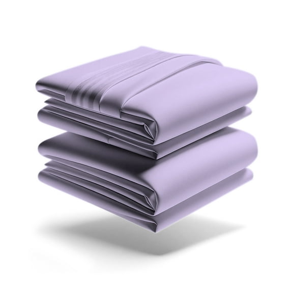 Mezzati Brushed Microfiber Bed Sheet Set - Ultra Soft and Lightweight for Ultimate Sleep Comfort, Wrinkle Free and Color Fade Resistant, 4pc King Lilac