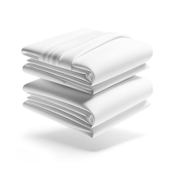 Mezzati Brushed Microfiber Bed Sheet Set - Ultra Soft and Lightweight for Ultimate Sleep Comfort, Wrinkle Free and Color Fade Resistant, 4pc Queen White