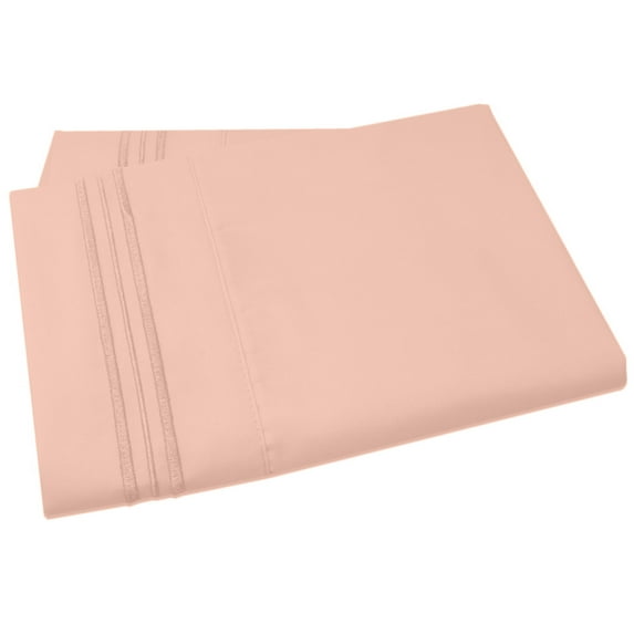 Mezzati Brushed Microfiber Premium Pillowcases Set - Ultra Soft and Lightweight for Ultimate Sleep Comfort, Wrinkle Free and Color Fade Resistant (Peach, Set of 2 King Size Pillow Cases)