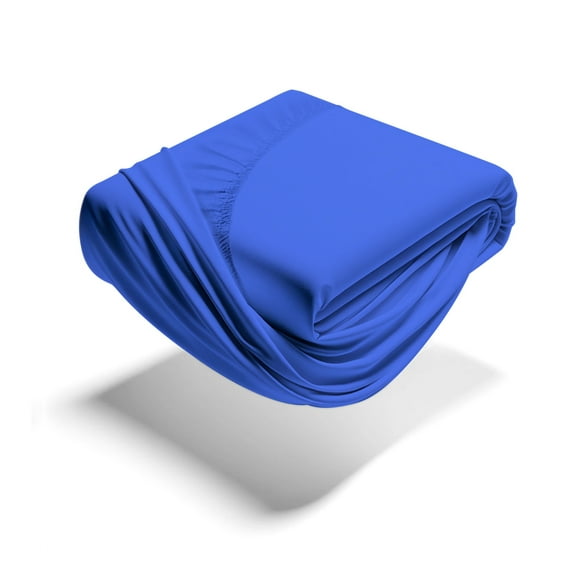 Mezzati Brushed Microfiber Fitted Sheet - Ultra Soft and Lightweight for Ultimate Sleep Comfort, Wrinkle Free and Color Fade Resistant (Royal Blue, Queen)