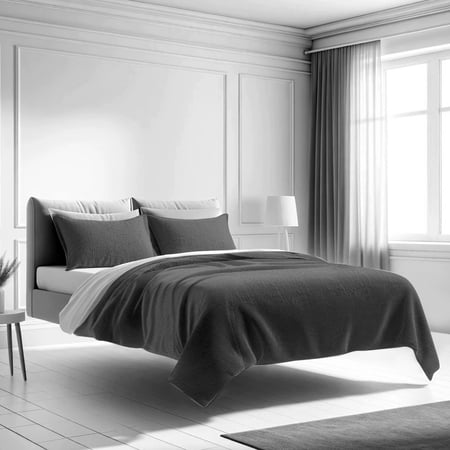 Mezzati Prestige Bedspread Coverlet Set - Soft Brushed Microfiber Comforter Bedding Cover, 3-Piece Quilt Set (Queen/Full, Gray)