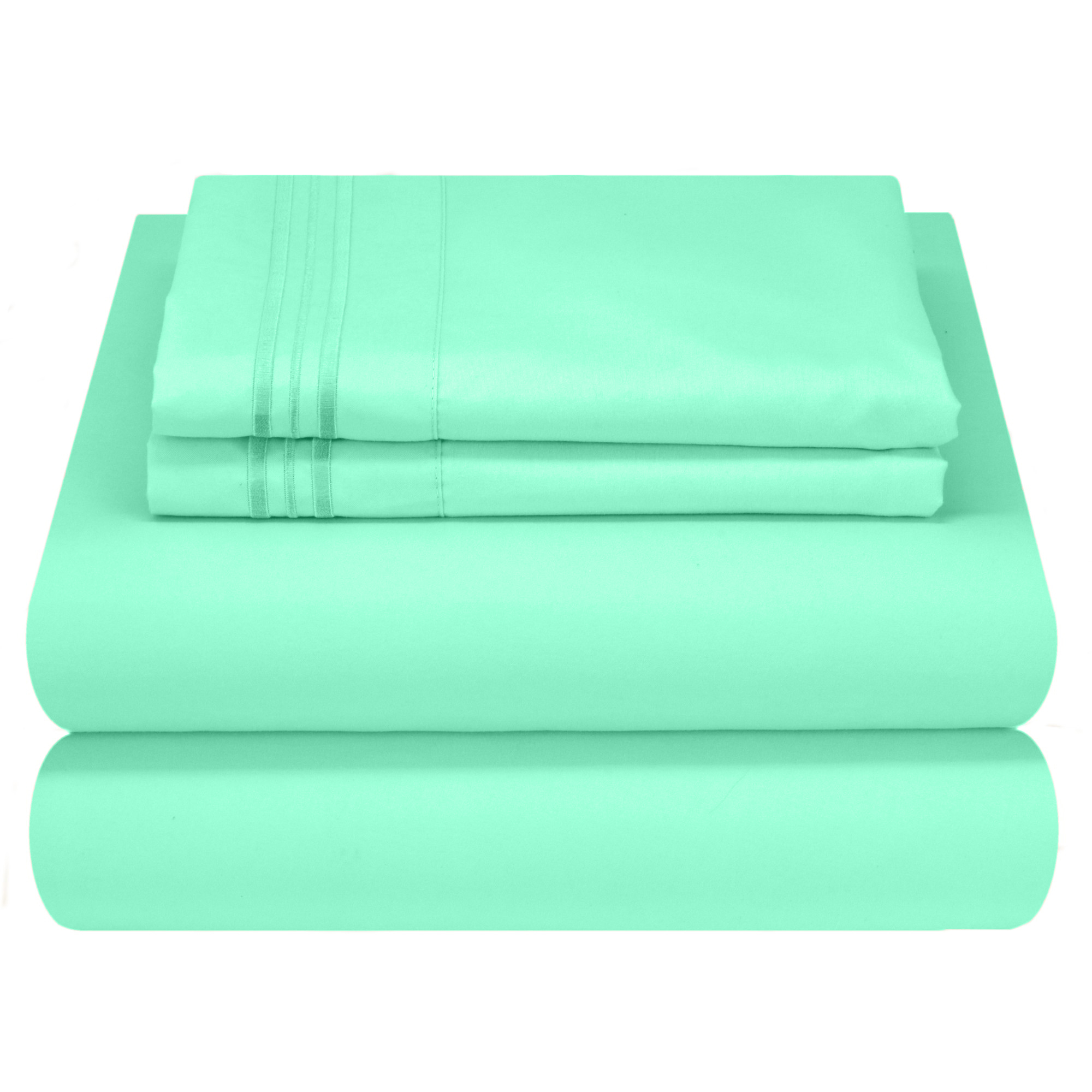 Coastal Summertime Fun Aqua Microfiber Print Bed Sheet Set California
