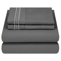 Mezzati Soft Microfiber Bed Sheet Set 4pc Full Gray