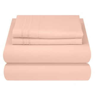 Pisoshare New Sweet Peach Bed Fitted Sheet Set 100% Cotton With Pillow  Cover Lace Flat Bed Sheets AB Double Sided Pattern Queen King Size