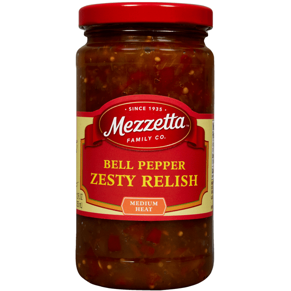 Mezzetta Bell Pepper Zesty Relish, 12 fl oz Jar, Medium Heat