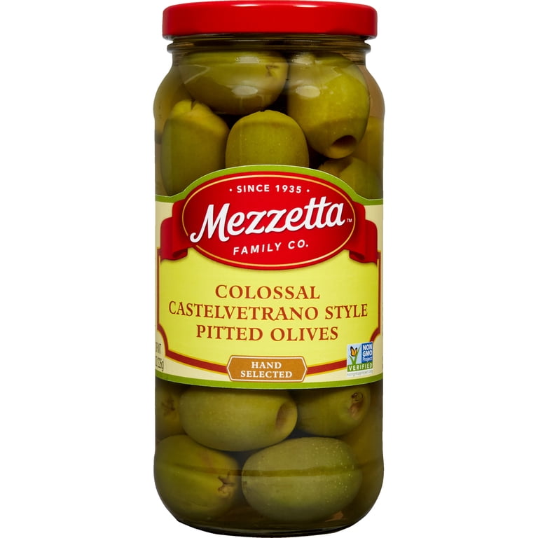 【olive】 Mezzetta Colossal Castelvetrano Style Pitted Olives, 16 fl oz Jar