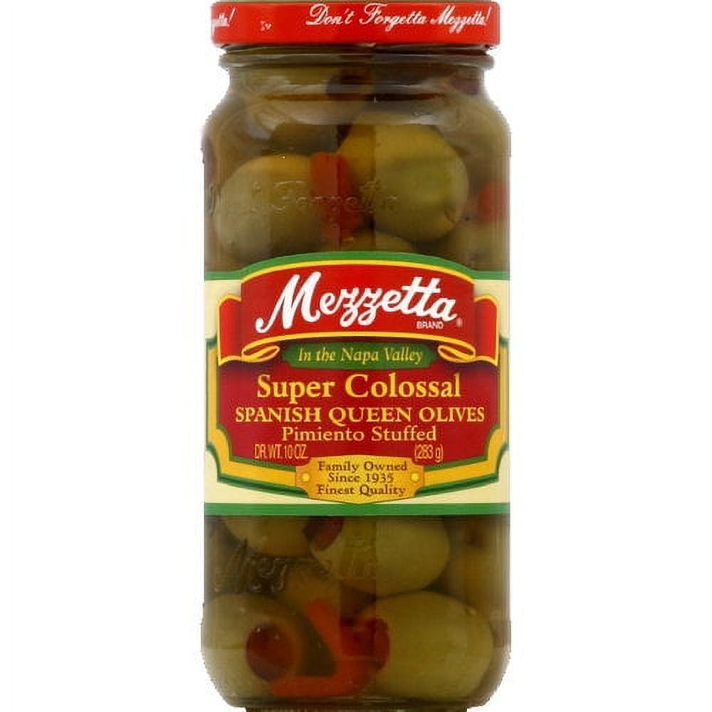 Mezzetta Colossal Queen Stuffed Olives, 10 oz (Pack of 6)