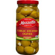 (4 pack) Mezzetta Garlic Stuffed Olives, 10 oz Dr. Wt. Jar