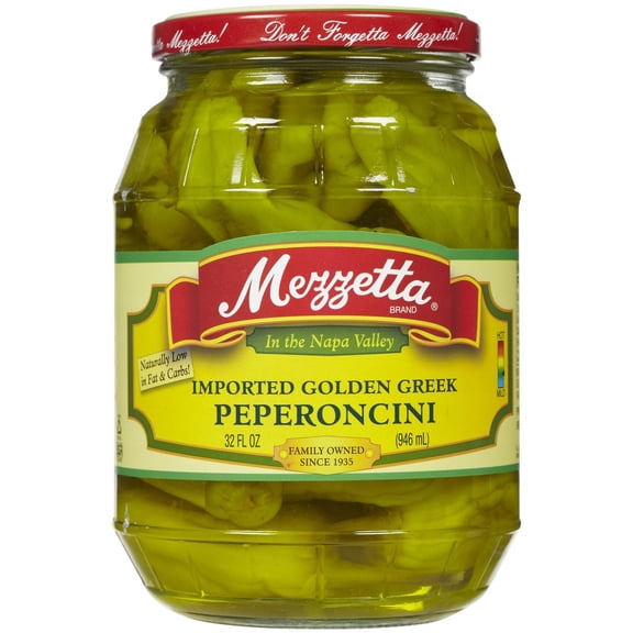 Mezzetta Imported Golden Greek Peperoncini, 32 fl oz (Pack of 3)