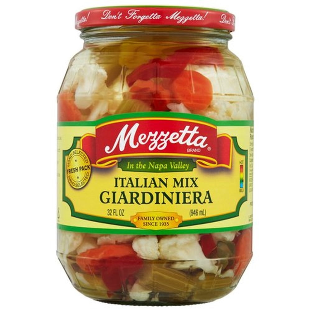 Mezzetta Italian Mix Giardiniera, 32 fl oz (Pack of 4)