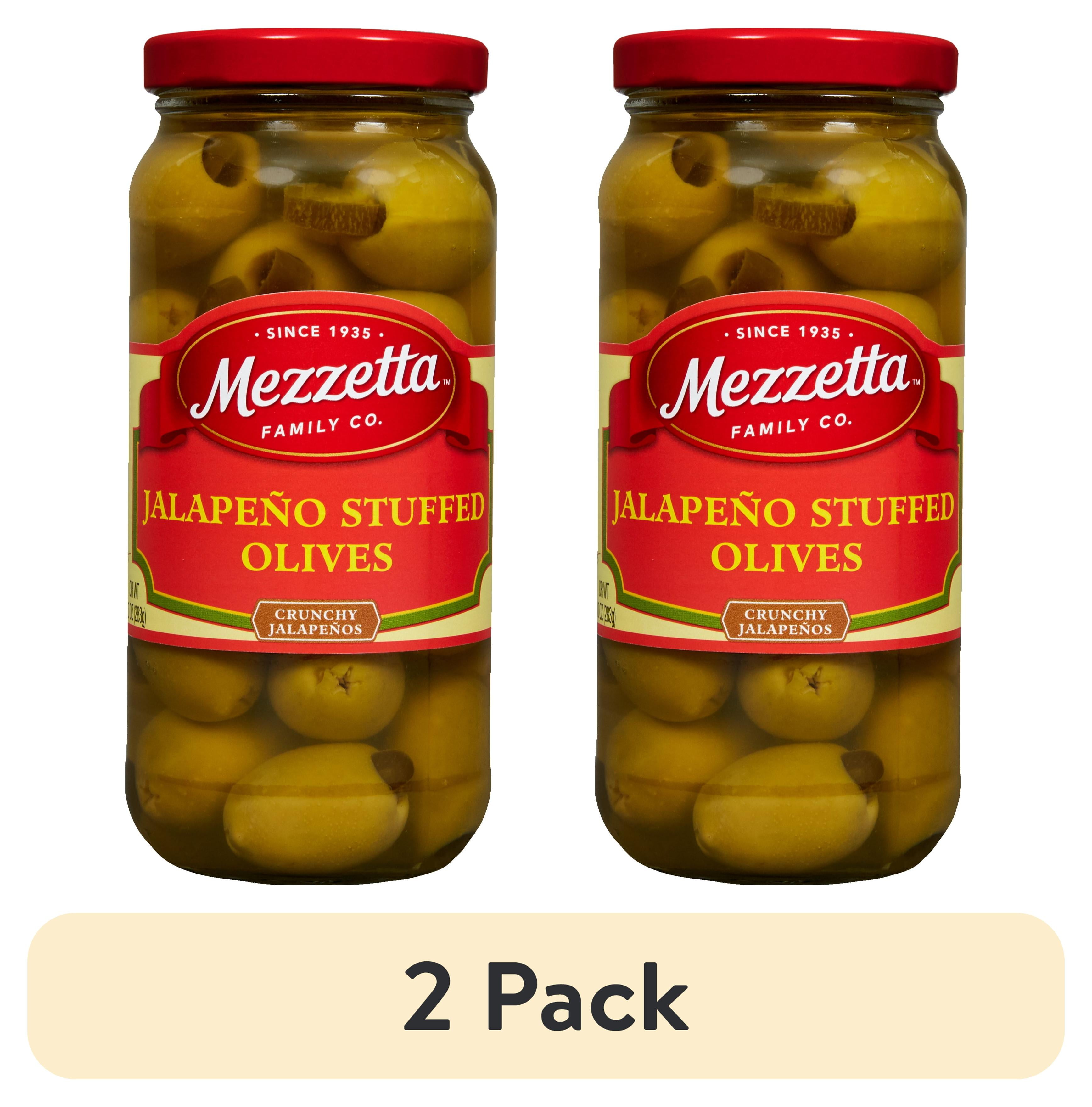 (2 pack) Mezzetta Jalapeño Stuffed Olives, 10 oz Dr. Wt. Jar