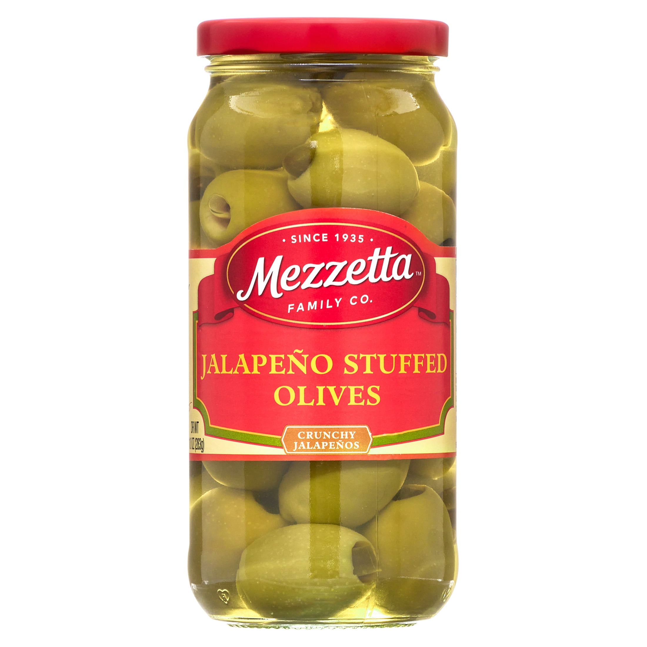 Mezzetta Jalapeño Stuffed Olives, 10 oz Dr. Wt. Jar