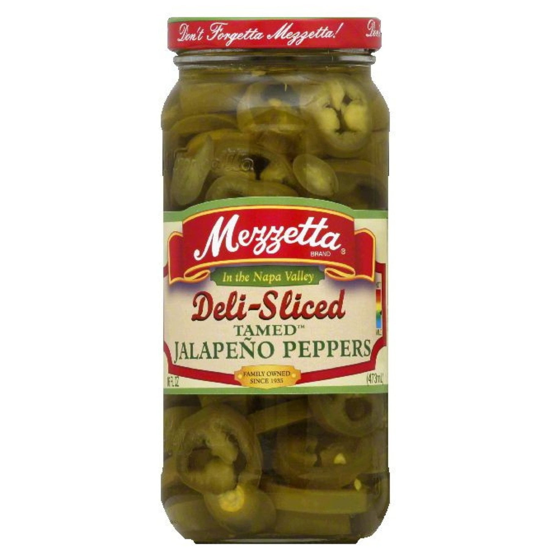 Mezzetta Jalapeno Peppers Deli-Sliced Tamed 16 oz (Pack of 3)