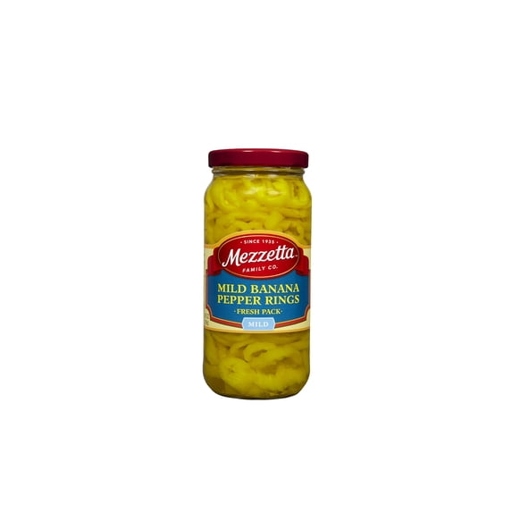 Mezzetta Mild Banana Pepper Rings, 16-Ounce Jar (Pack of 6)