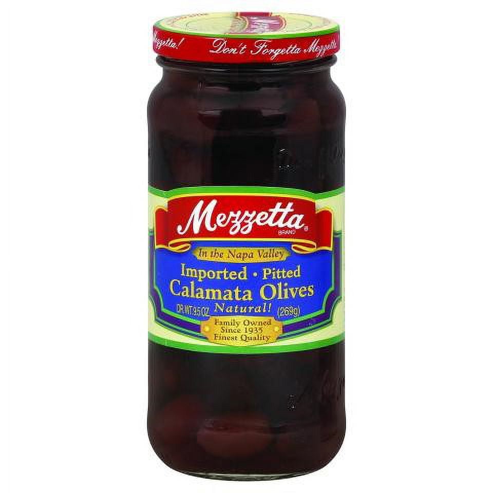 Mezzetta Pitted Greek Kalamata Olives 9.5 oz (Pack of 3)