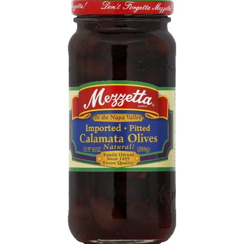 Mezzetta Pitted Kalamata Olives, 9.5 oz (Pack of 6)