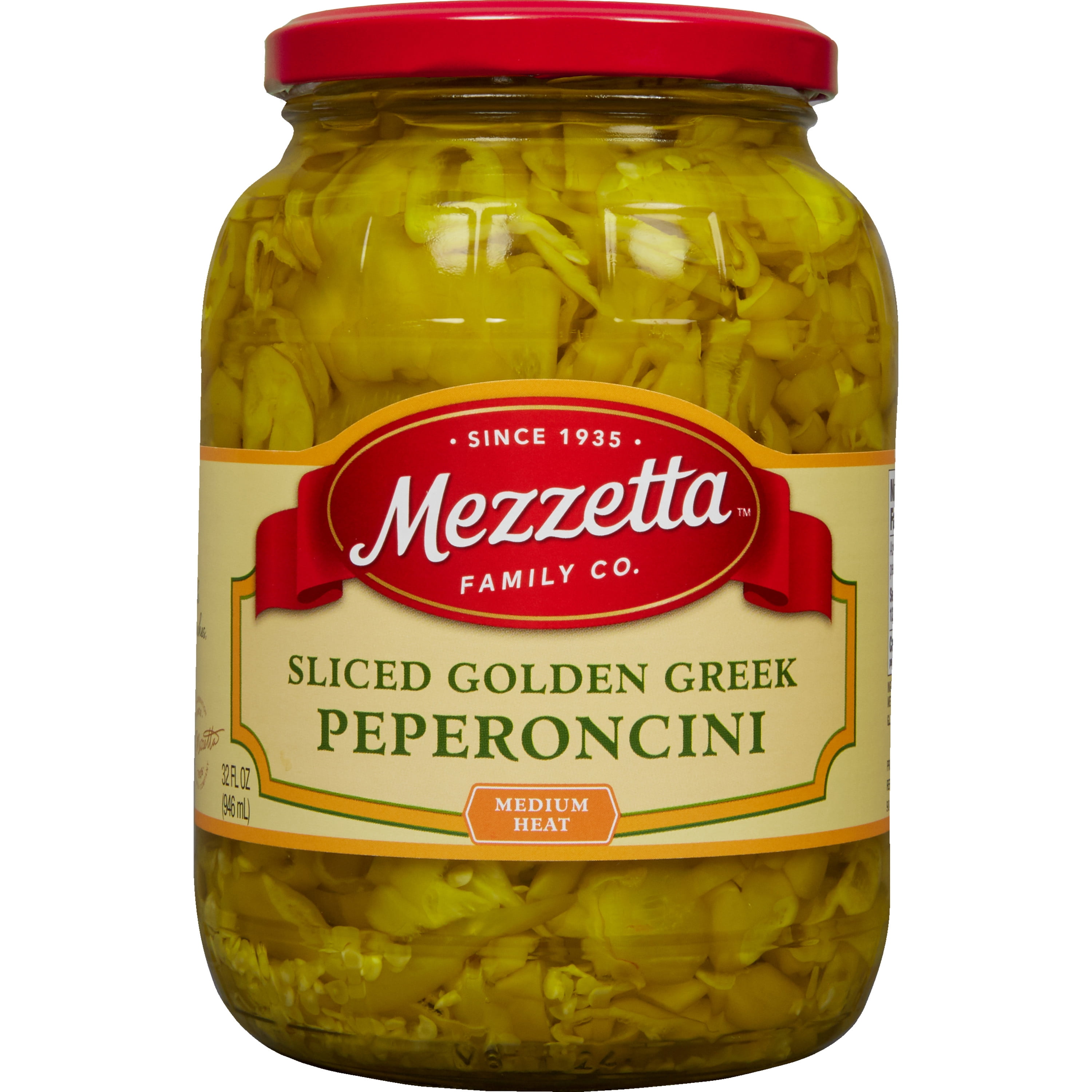 Mezzetta Sliced Golden Greek Peperoncini, 32 oz Jar 