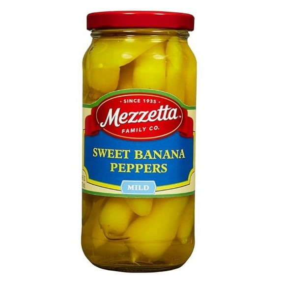 Mezzetta Sweet Banana Peppers, 16 fl oz Jar (Pack of 48)