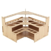 Mezzo Artist Paint and Brush Racks - Wood Grain Laminate Multi Layer Desk Stand Professional Storage Display Organizer for Paintbrushes and Tubes - Corner Rack