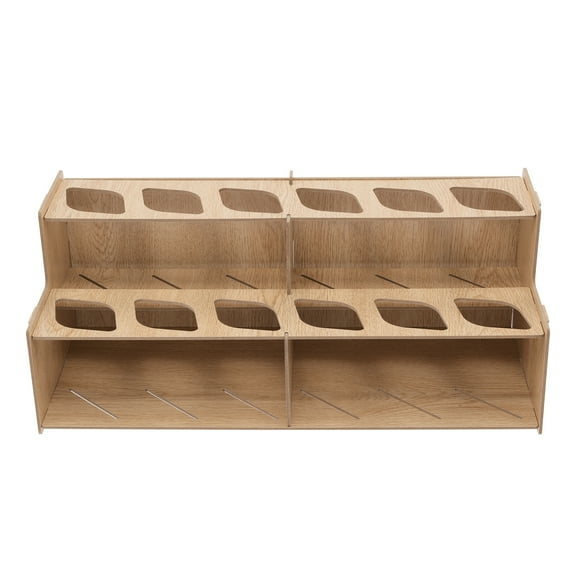 Mezzo Artist Paint and Brush Rack - Wood Grain Laminate Multi Layer Desk Stand Professional Storage Display Organizer for Paintbrushes and Paint Tubes - Large Paint Tube Rack