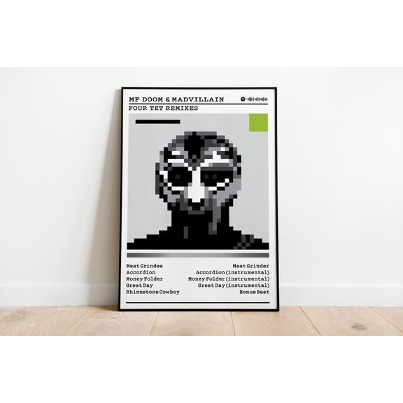 Mf Doom Four Tet Remixes Album : Rap Music Wall Art #670, Unframed Poster Size 8x12