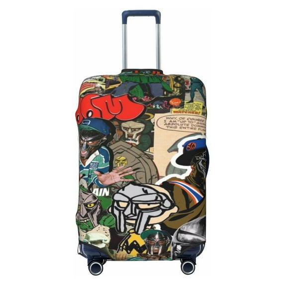 Mf Doom Travel Luggage Cover Washable Suitcase Cover Fashion Stretch Suitcase Protector Cover Anti-Scratch Baggage Covers Fits